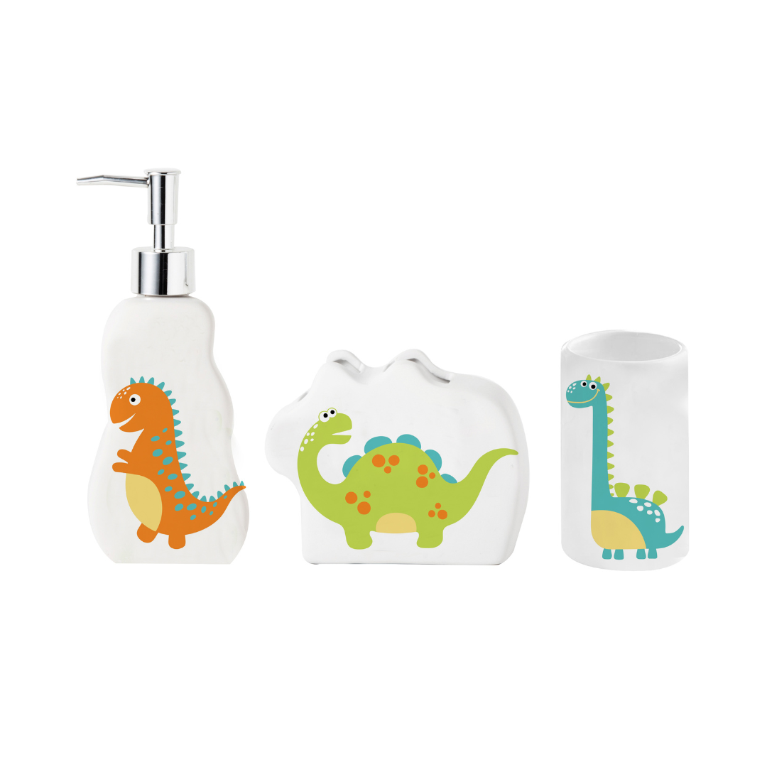 Dinosaur 3 Pieces Fun Bathroom Accessories Set for kids