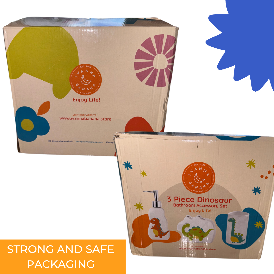 Dinosaur 3 Pieces Fun Bathroom Accessories Set for kids